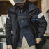 Retro Mid-length Navy Parka – Windproof Hooded Jacket for Autumn and Winter
